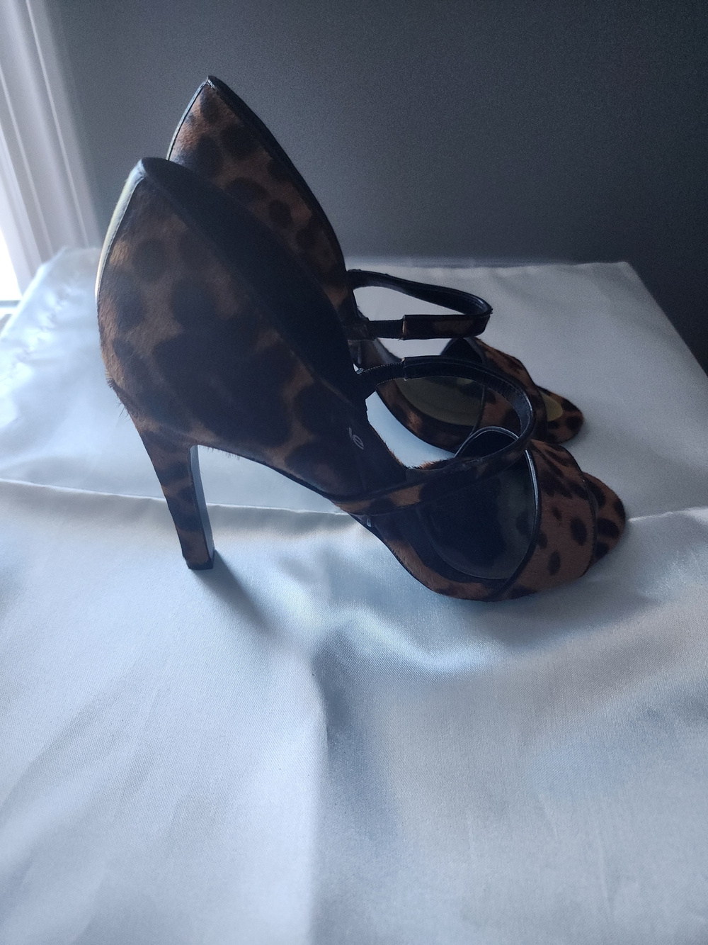 Nine West Leopard Print Mary Jane High Heels - Brown/Black